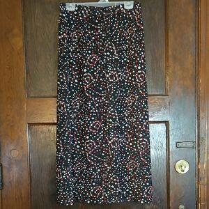 EUC Sag Harbor Black  Red And White A-Line Maxi Skirt - Size 8